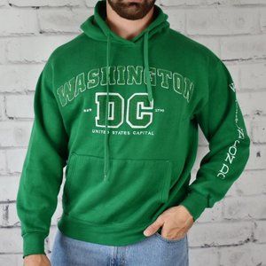 Vintage Washington DC United States Capital Spellout Embroidered Hoodie